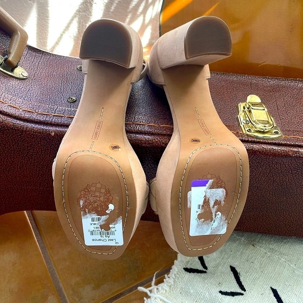 NWT‎ Vince Camuto 5” Anklestrap Platforms in Vintage Nude Size 10 1/2